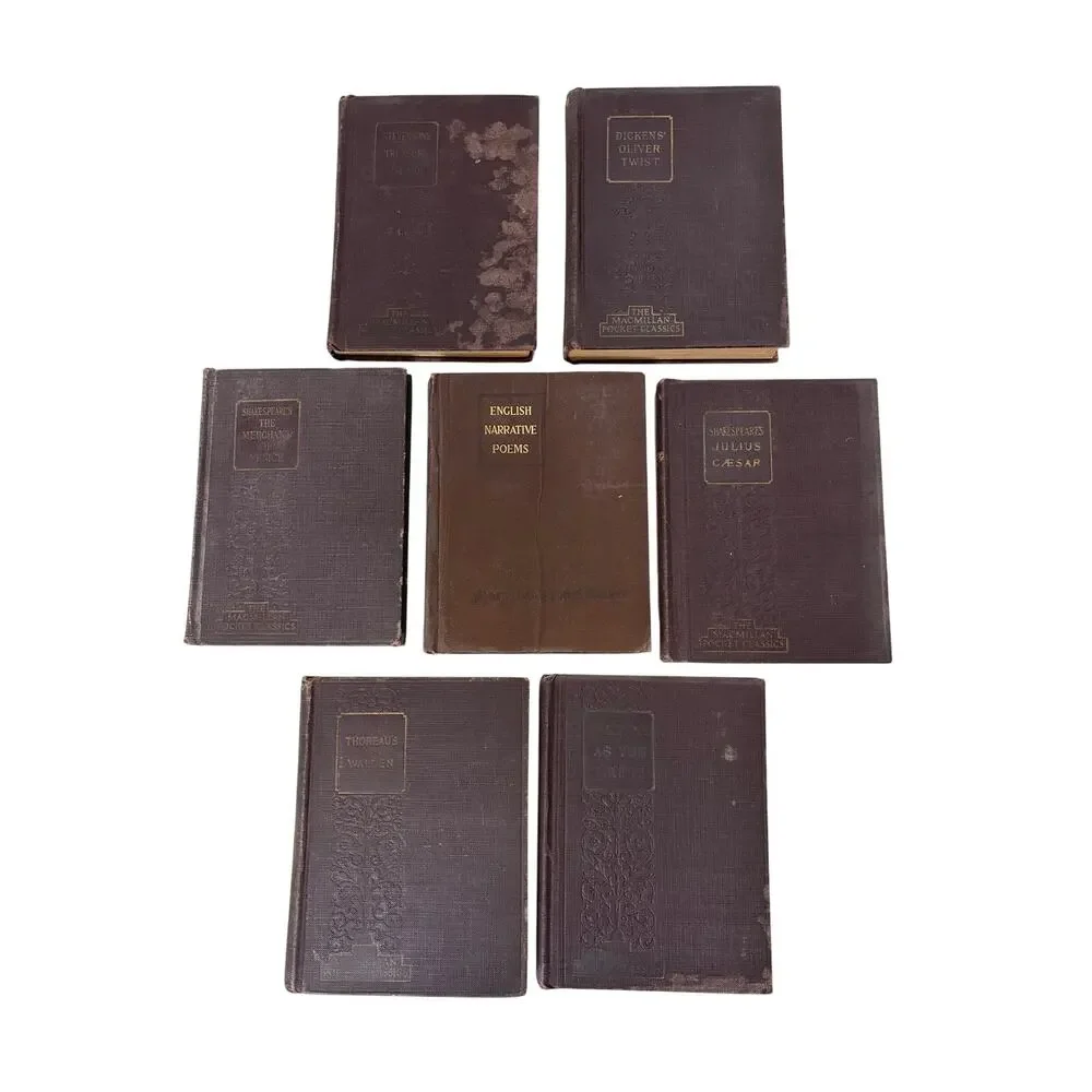 Antique 1900's Macmillan Pocket Classics Lot of‎ 7 Shakespeare Stevenson Dickens